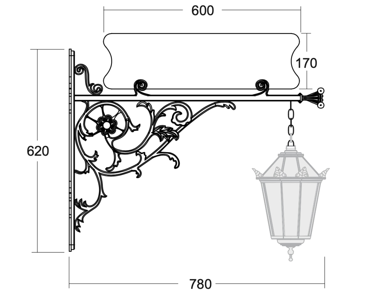 Universeller Wandarm Fleur mit Jugendstil-Girlande, Bild 7 Universeller Wandarm Fleur mit Jugendstil-Girlande, Bild 7