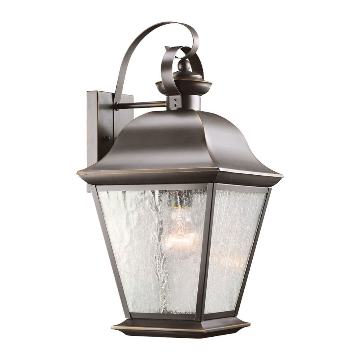 Large Traditional Wall Lantern with Bronze Finish, 50 cm