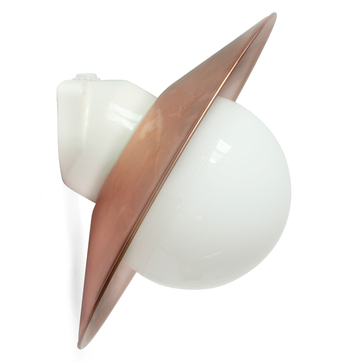 Wall Light with Porcelain Base and Copper Reflector WBCU 2010