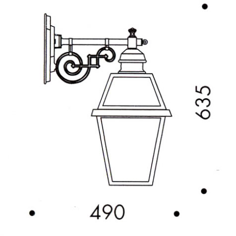 Large wall lamp with short bracket: Große Wandleuchte mit kurzem Ausleger