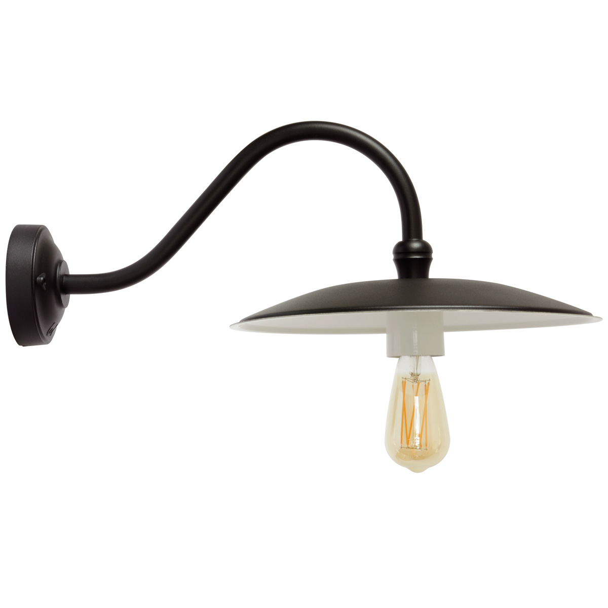Bild 4: Abgebildet in schwarz: Wandlampe für außen ohne Glas mit Schwanenhals Wandlampe für außen ohne Glas mit Schwanenhals: Abgebildet in schwarz: Wandlampe für außen ohne Glas mit Schwanenhals