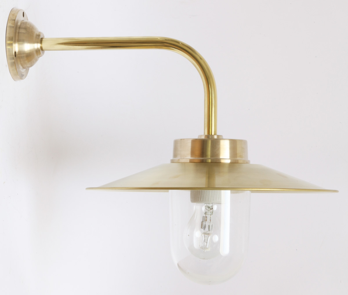 Bild 5: Aussenlampe aus Messing, Messing poliert mit klarem Zylinderglas Außenlampe aus Messing mit Schirm 38-90 BR: Aussenlampe aus Messing, Messing poliert mit klarem Zylinderglas