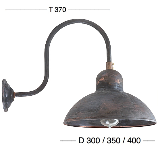 Fig. 4: Bauhaus-Wandleuchte Solingen RO 1600 Kupfer Patina Bauhaus Design Exterior Wall Lamp Solingen RO 1600: Bauhaus-Wandleuchte Solingen RO 1600 Kupfer Patina