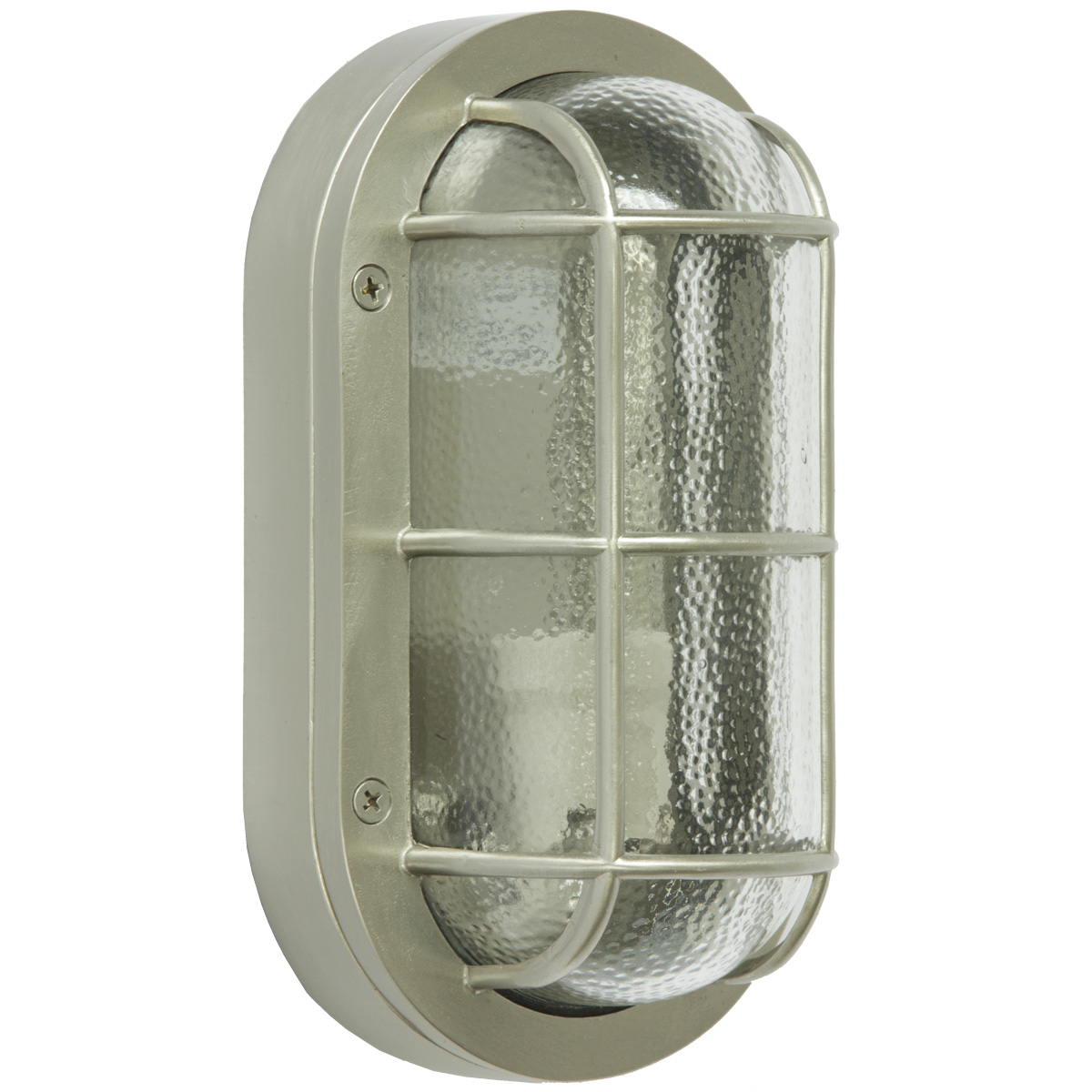 Large marine brass wall light with pearl glass