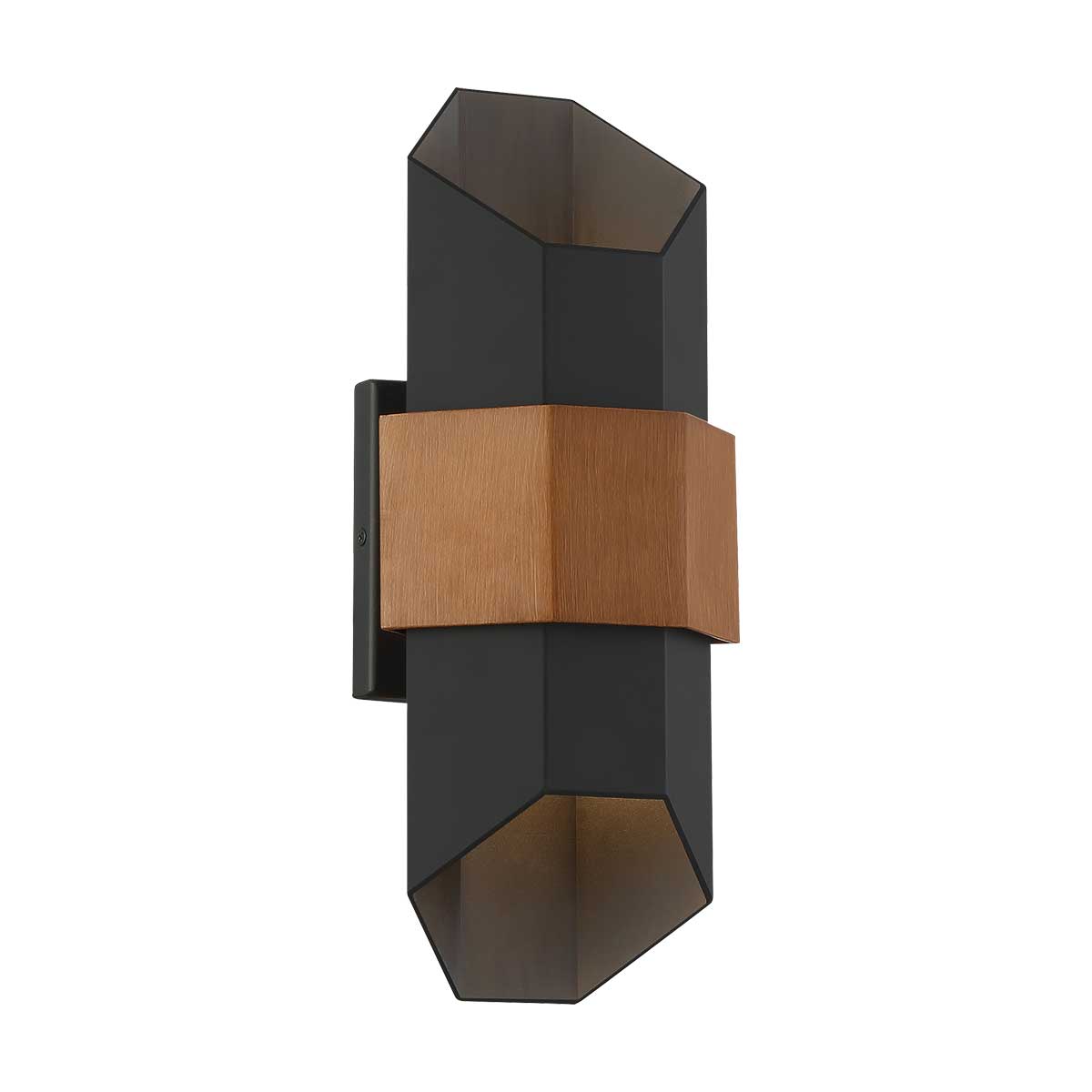 Hexagonal Up-and-Down Spotlight, 38 cm: Moderner Wandstrahler mit geometrischem Design