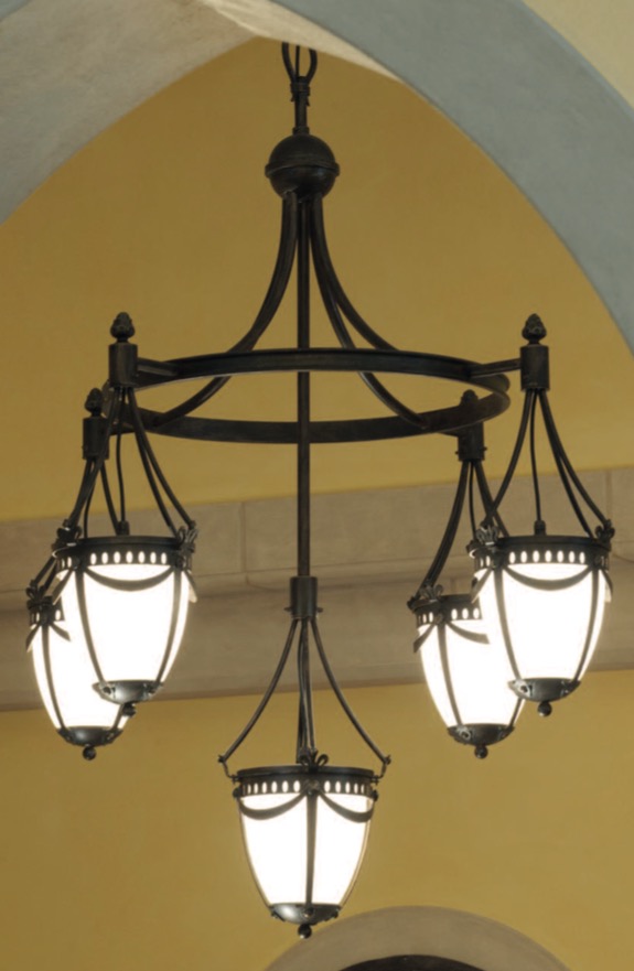 5-Flame Wrought Iron Pendant Light HL 2595-A