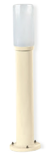 Slim Bollard Light with PMMA Glass: Schlanke Pollerleuchte mit PMMA-Glas, hier mit 750 mm in Hellelfenbein