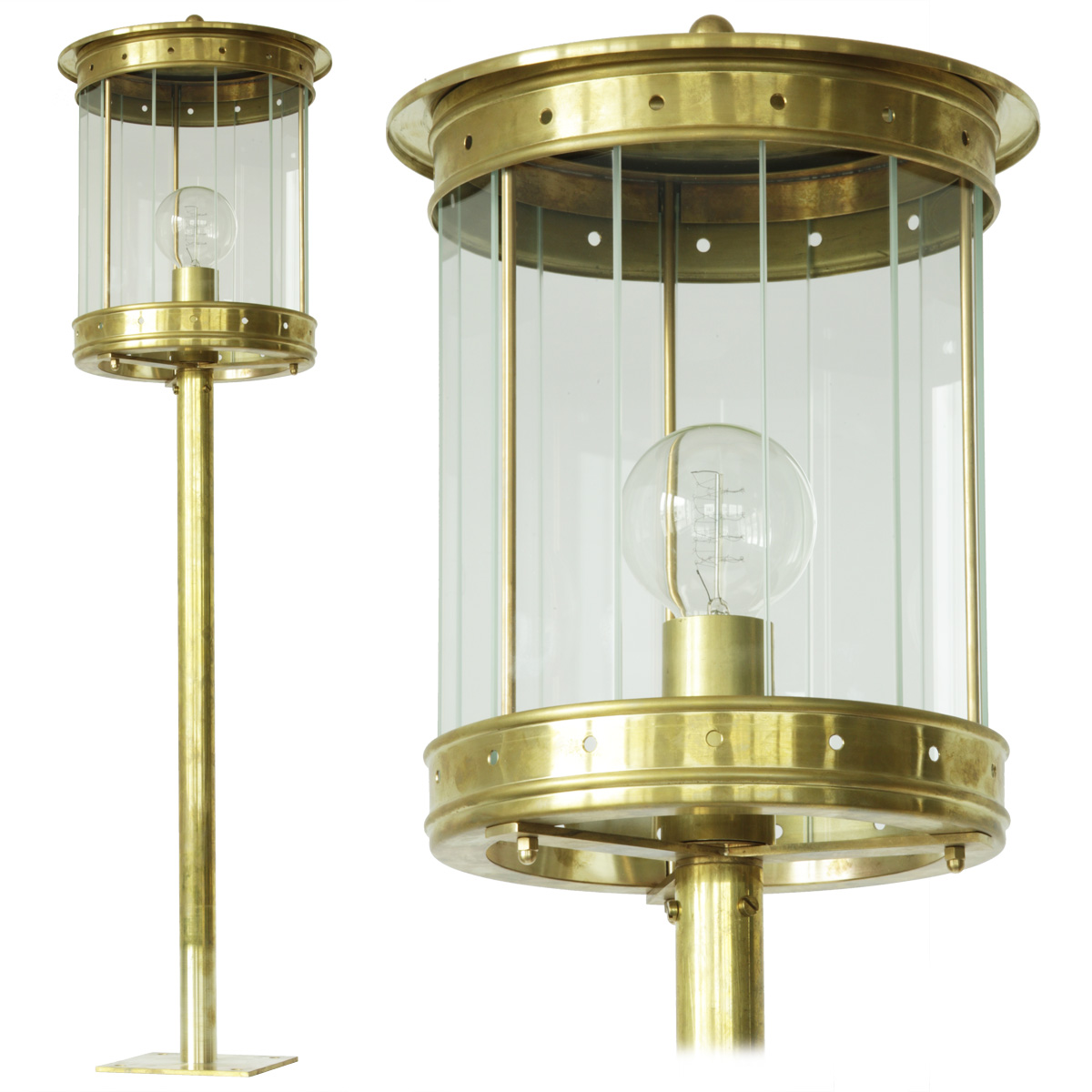 Outdoor Pedestal Light in Brass