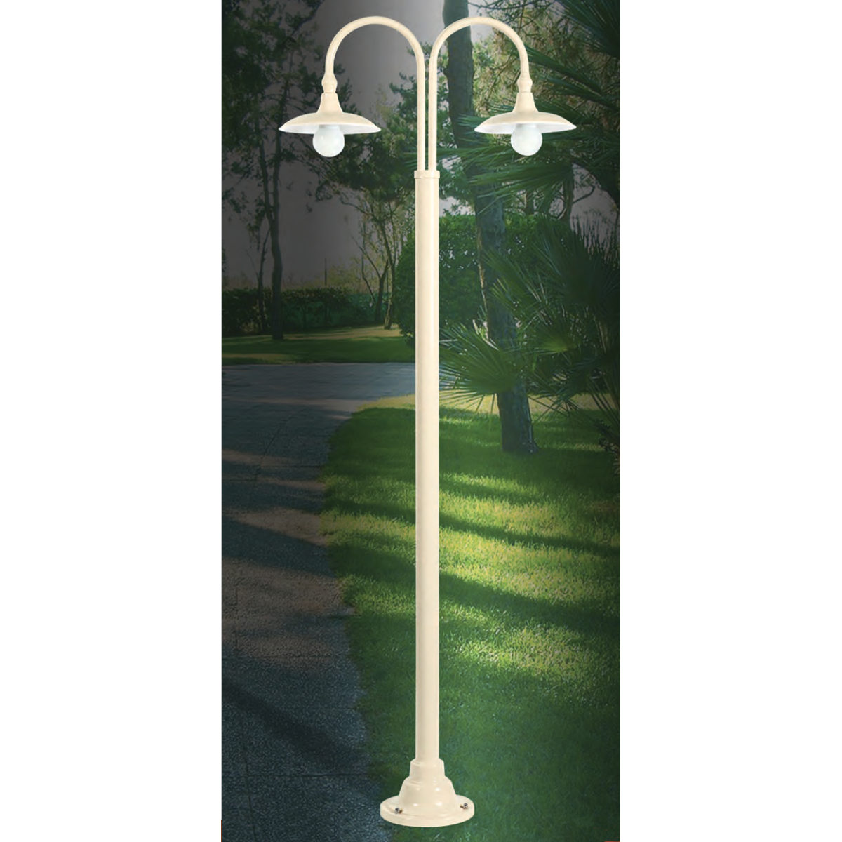 Elegant Lamp Post with Two Curved Arms