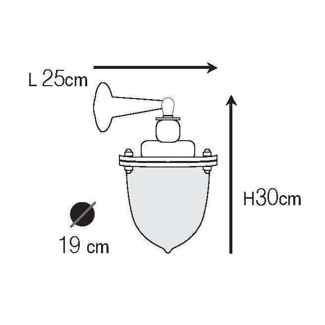 Außenwandleuchte N° 69 aus Messing mit Tulpenglas, Bild 4 Außenwandleuchte N° 69 aus Messing mit Tulpenglas, Bild 4