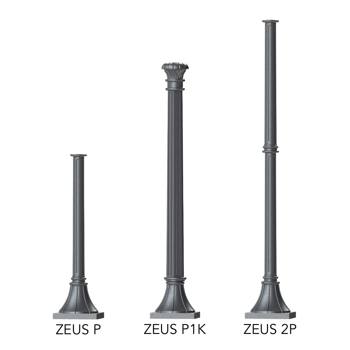 Kleine Säule ZEUS P mit viereckigem Sockel 75 / 117 / 143 cm