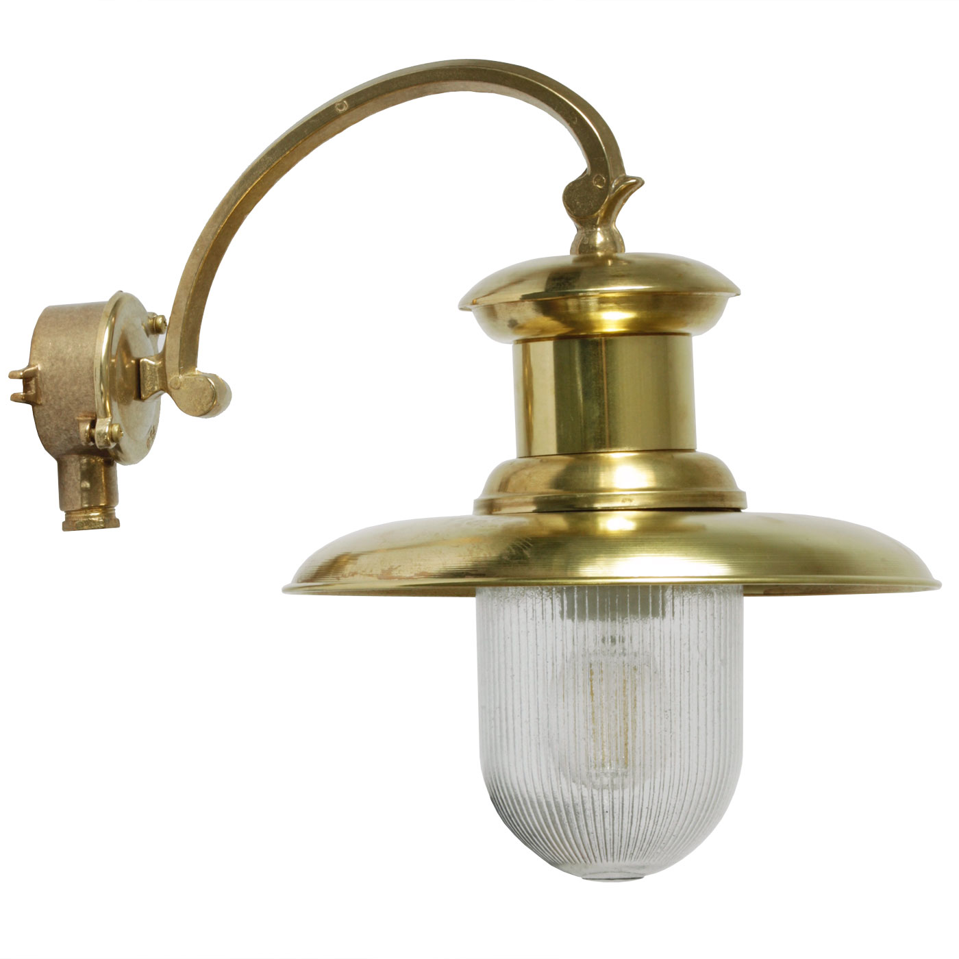 Industrial style outdoor wall light N° 84 made of brass