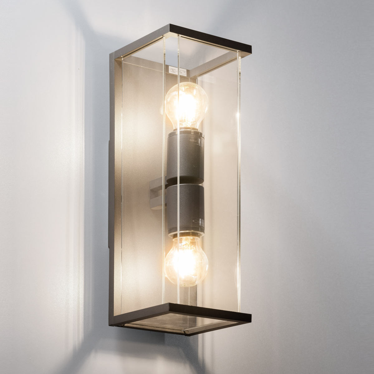 Modern cubic outdoor double wall light