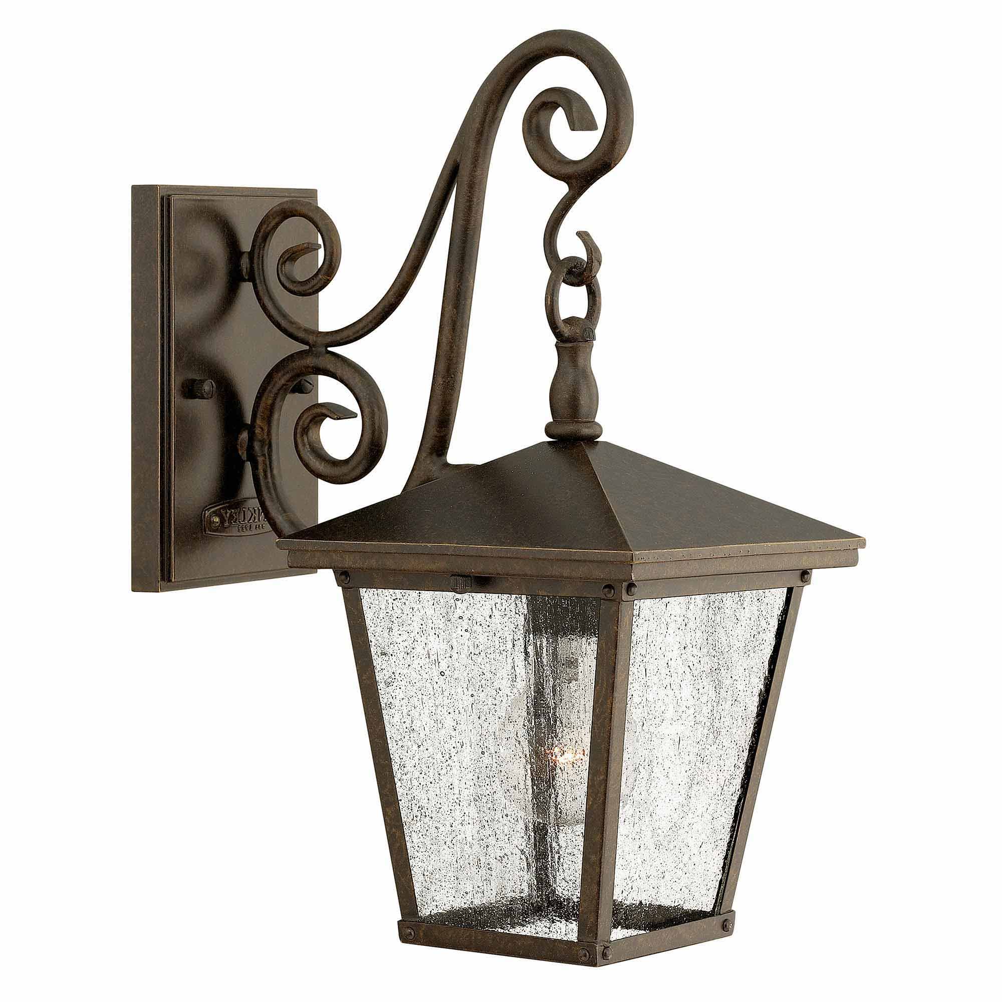 Kleine hängende Wandlaterne mit Bronze-Finish, 39 cm