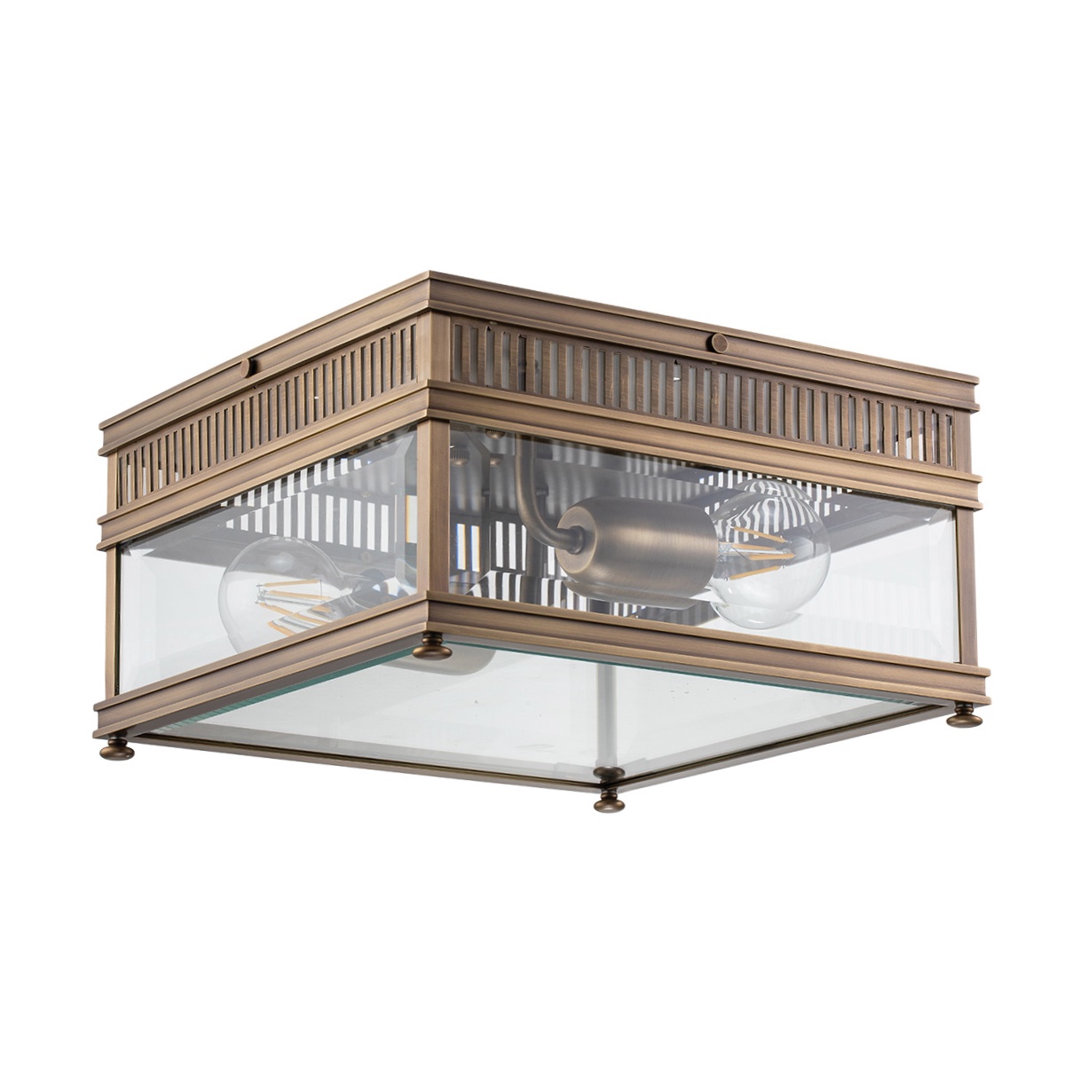 Elegante Deckenleuchte aus Messing in Altbronze