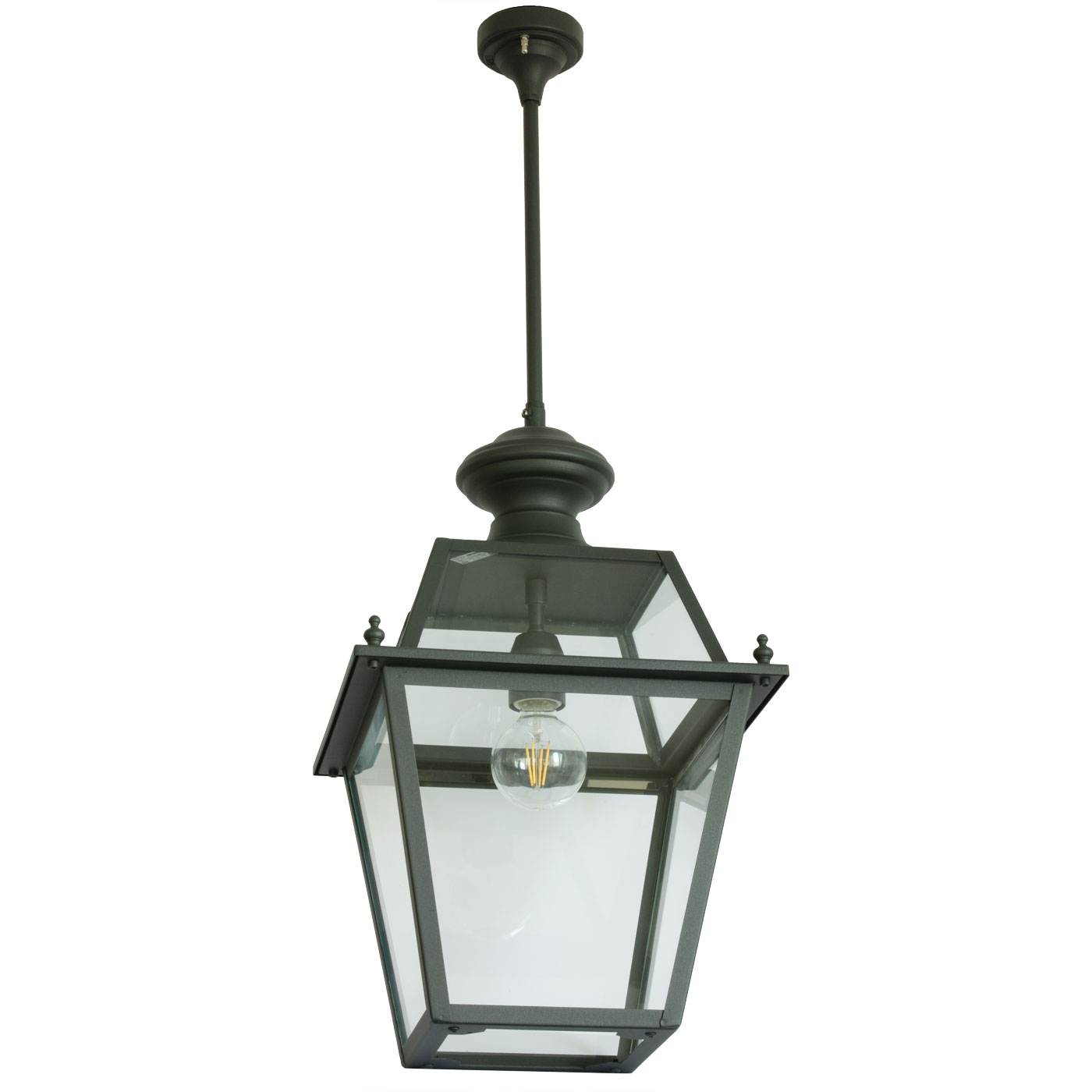 Italian Stainless Steel Ceiling Lantern for Outdoor Use