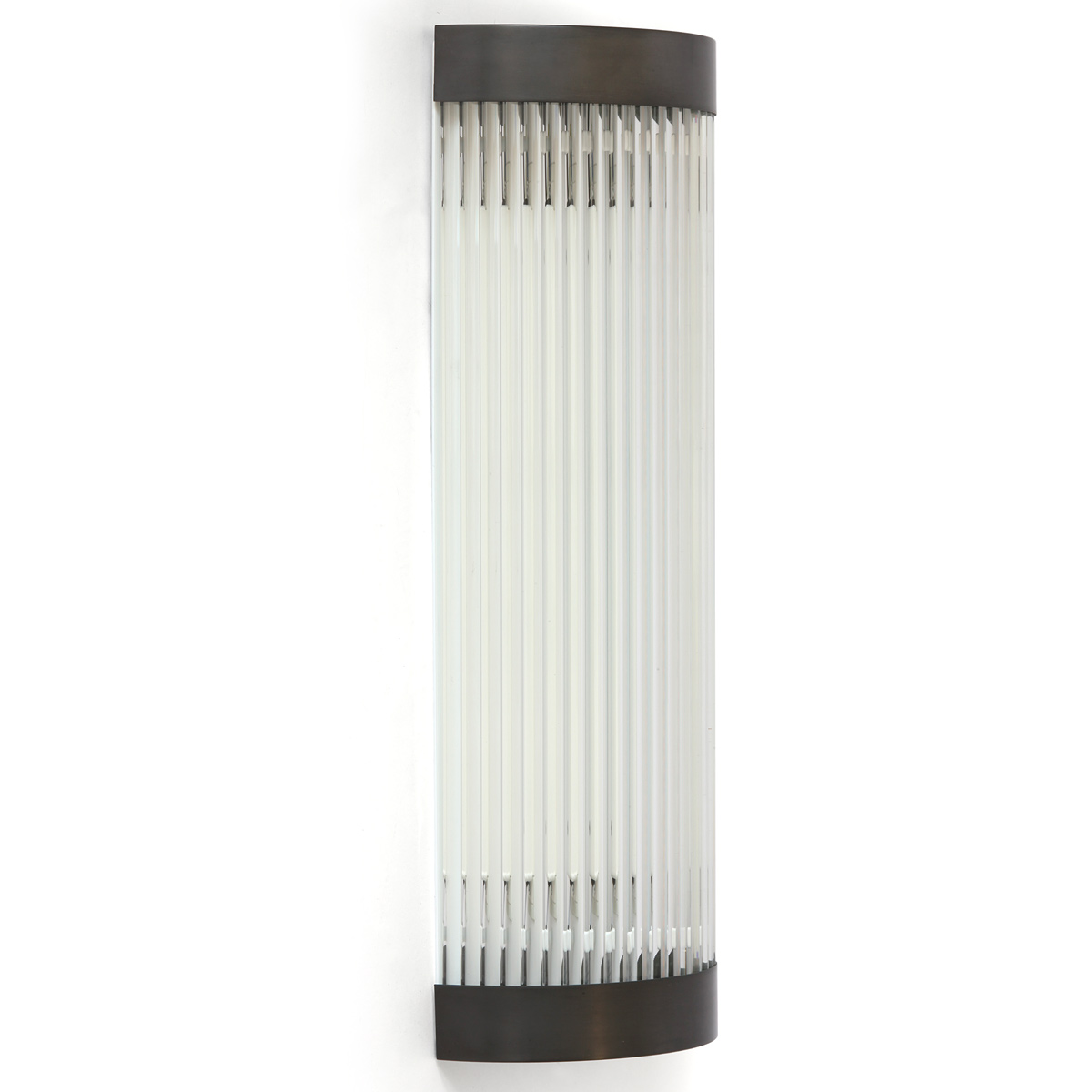 Bild 8: Art déco-Chic mit LED-Technik: Pillar wall light, Modell 1 (40 cm) in Messing dunkel patiniert Flache Glasstäbchen-Wandleuchte: Art déco-Chic mit LED-Technik: Pillar wall light, Modell 1 (40 cm) in Messing dunkel patiniert