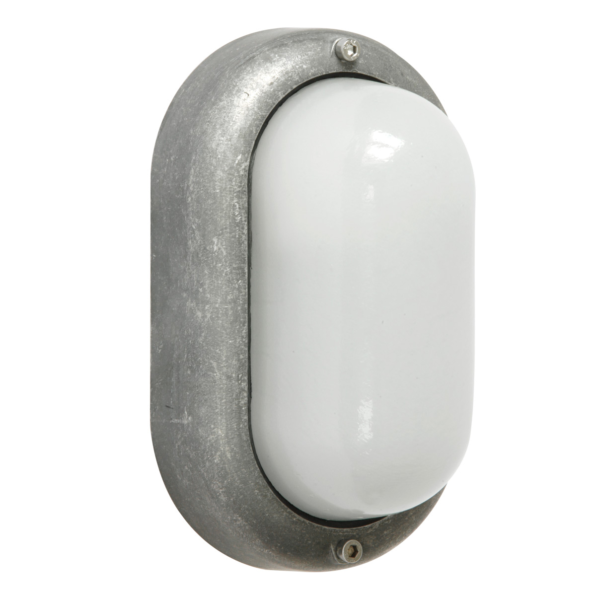 Small Exterior Oval Bulkhead Light with Satin-finished Glass 8124