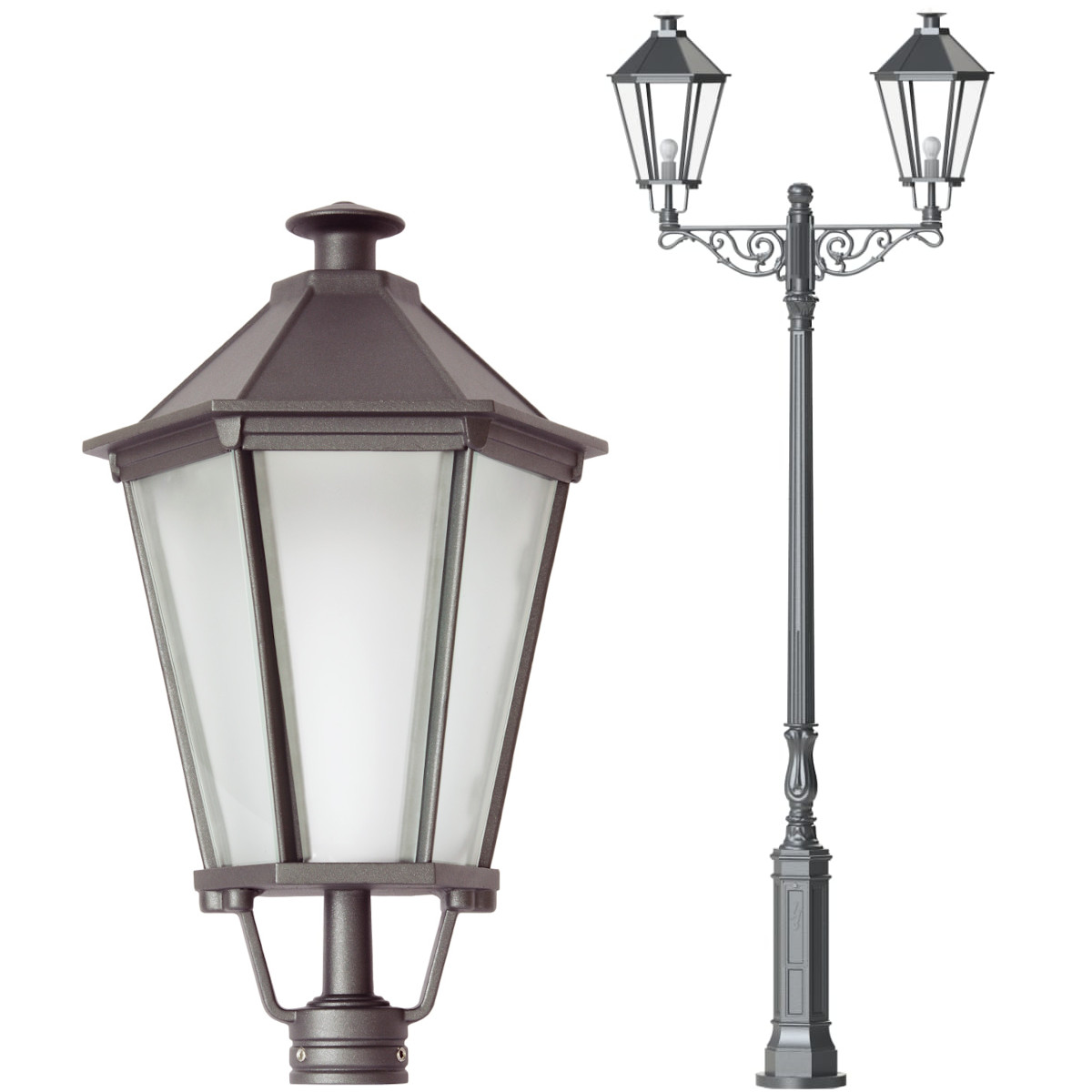 Bild 1: Straßenlaterne mit Zierarm S2P3.T22.63TL Straßenlaterne mit Zierarm S2P3.T22.63TL: Straßenlaterne mit Zierarm S2P3.T22.63TL