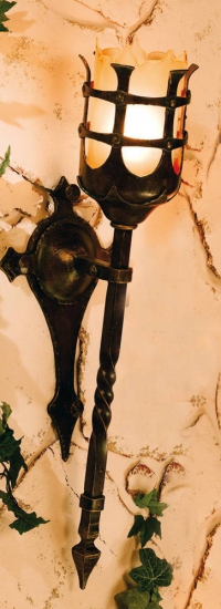 Bild 2: Handgeschmiedete Wandfackel für Außen WL 3478-A, Patina Handgeschmiedete Wandfackel für Außen WL 3478-A: Handgeschmiedete Wandfackel für Außen WL 3478-A, Patina