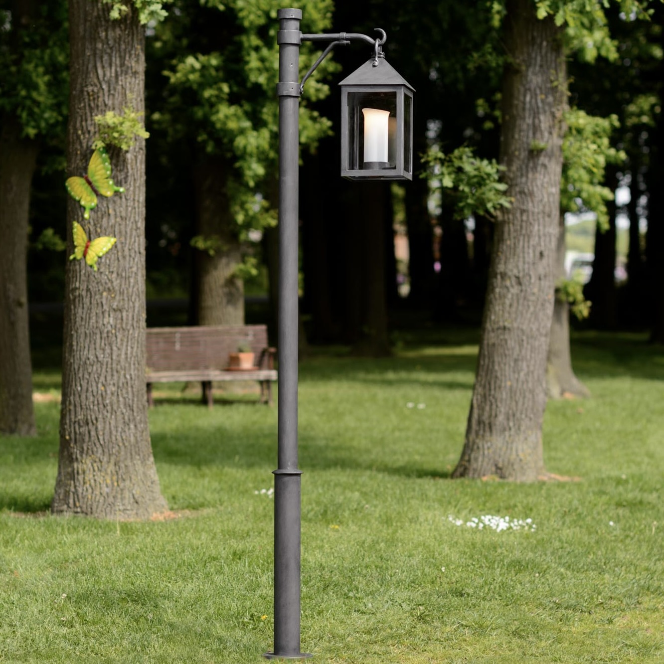 Post Lantern with Downlight and Clear Glass AL 6701, 247 cm