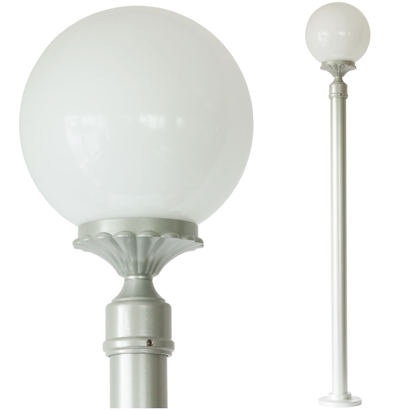 Simple Elegant Garden Lamp Post with PMMA Globe