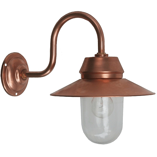 Bild 7: Kupfer roh, klares Glas Landhaus-Außenwandleuchte Bremen Kupfer Patina RO 1500: Kupfer roh, klares Glas