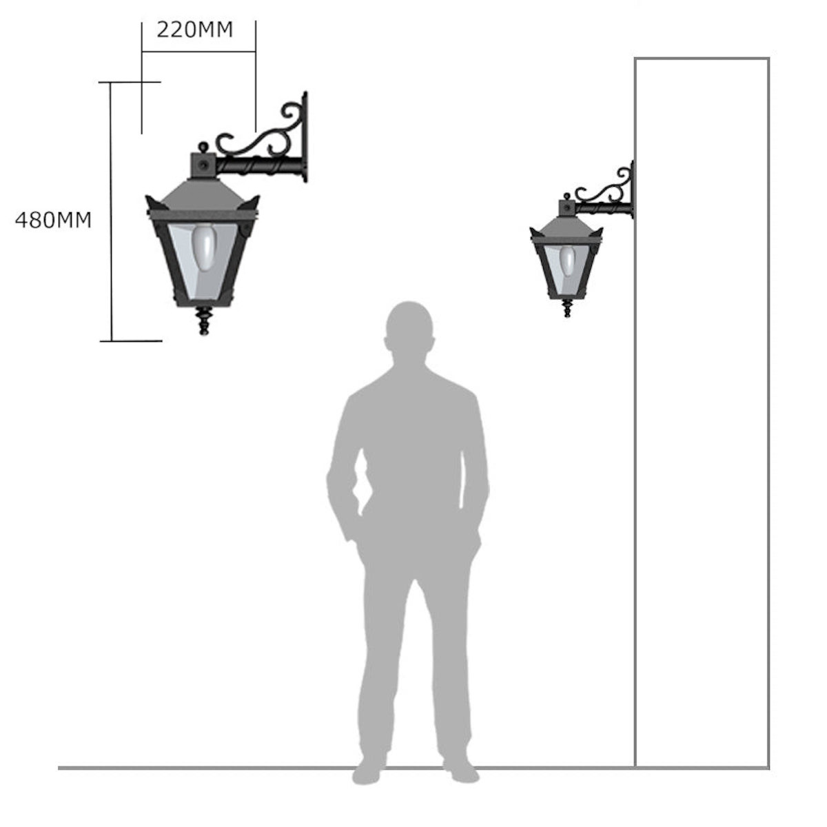Classic, Downwards Directed Victorian Wall Light, Fig. 2 Classic, Downwards Directed Victorian Wall Light, Fig. 2