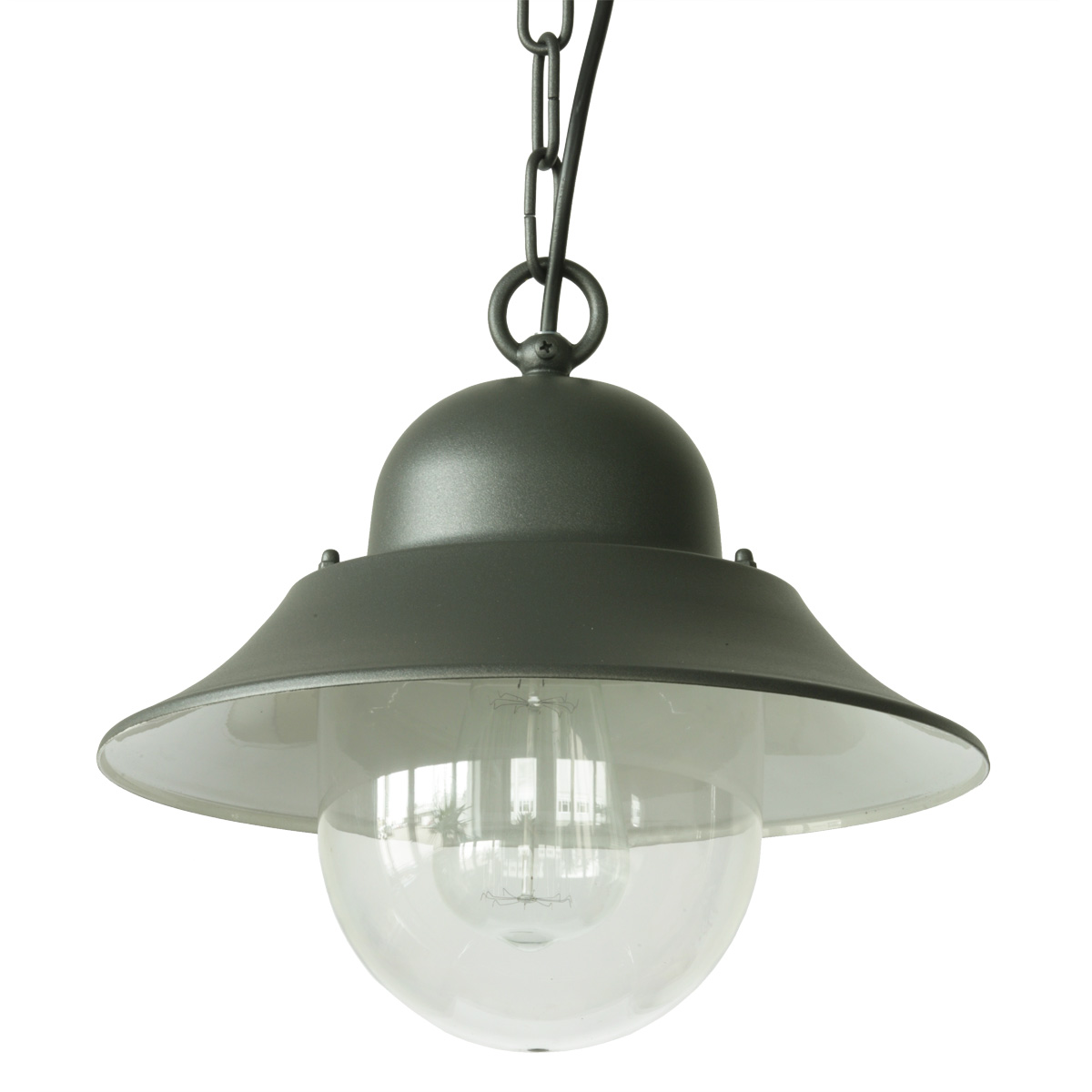 Industrial-Style Outdoor Light with Chain Suspension